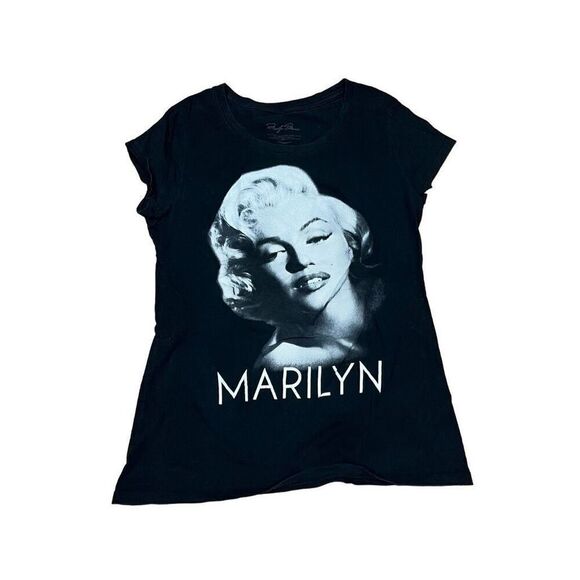Marilyn Monroe Womens Black Short Sleeve Pullover Graphic Tee Shirt XL - Picture 2 of 9